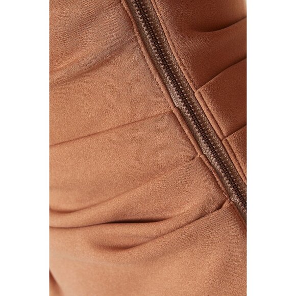 MISHA Calandra Dress in Praline 6 Womens Midi Ruched Cocktail Party - Picture 11 of 14